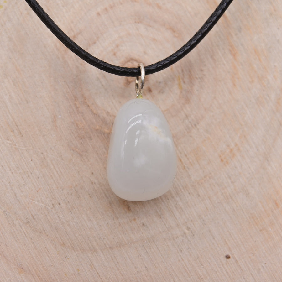 Pendentif Roulé Pierre de Lune Blanche "Douceur Féminine"