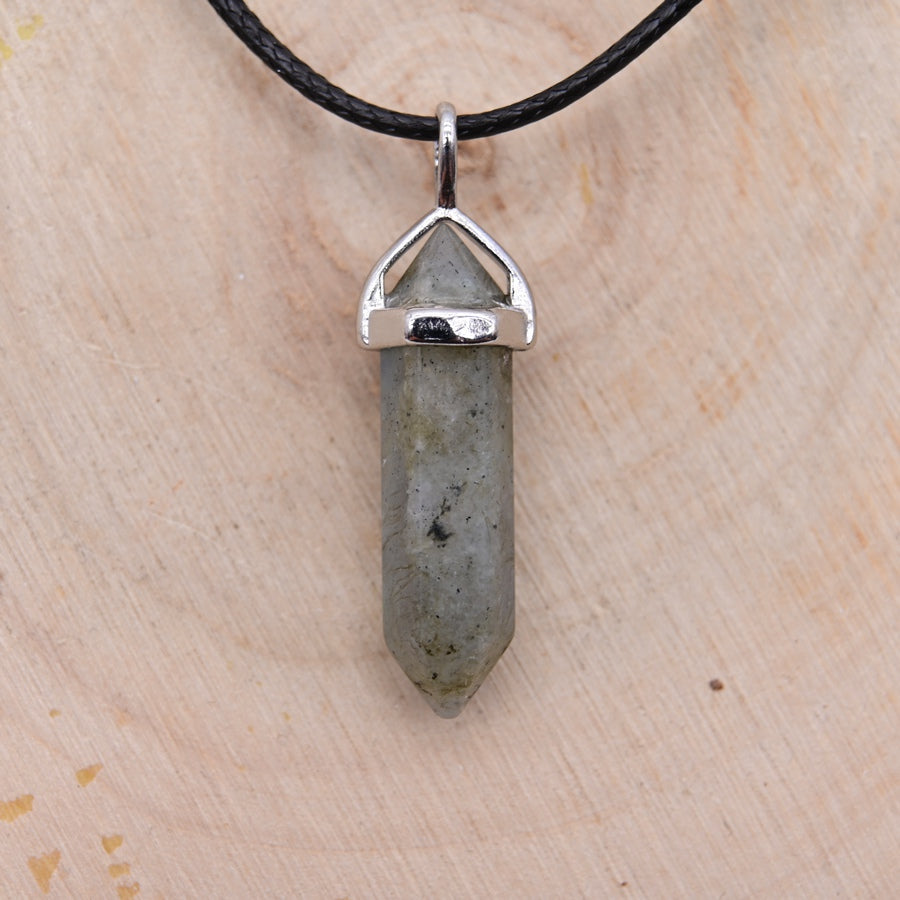 Pendentif Pointe Hexa Labradorite "Protection Energétique"