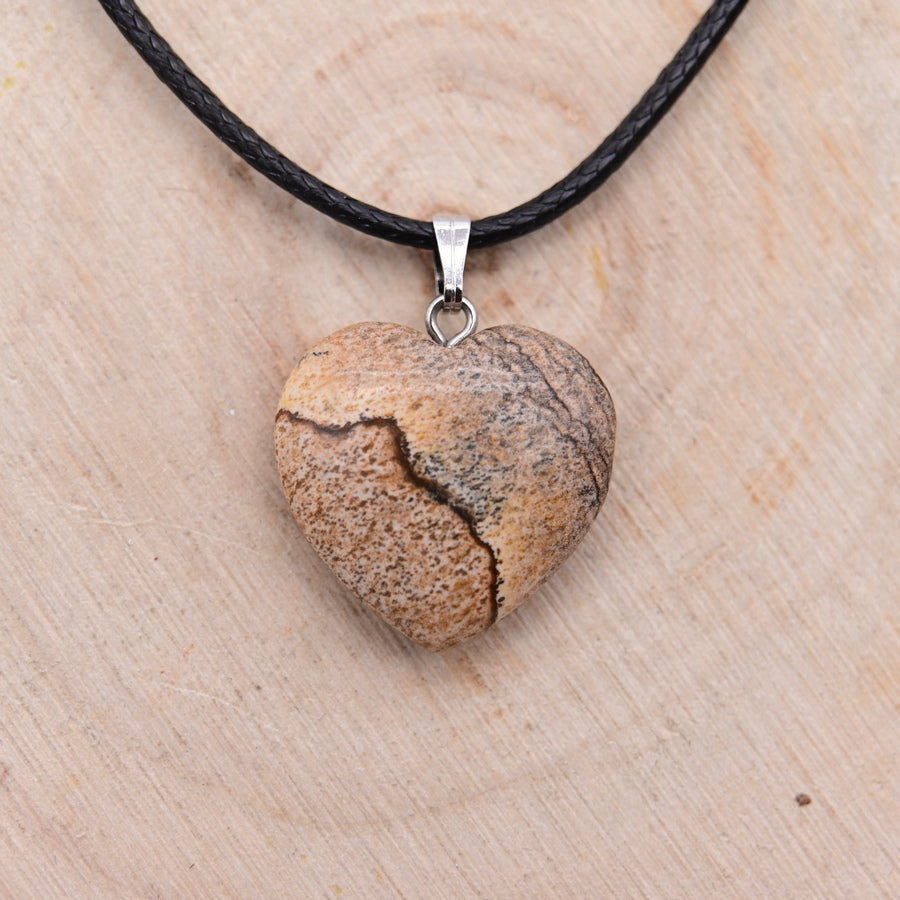 Pendentif Coeur Jaspe Paysage "Exploration Intérieure"