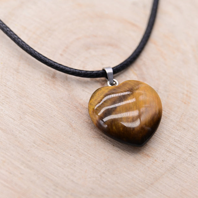 Pendentif Coeur Oeil de Tigre "Confiance en Soi"