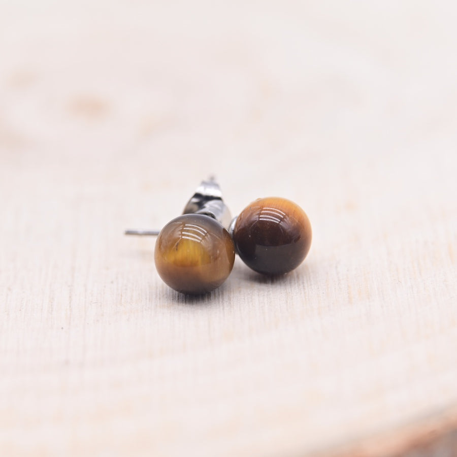 Boucles d'oreilles Oeil de Tigre "Confiance en Soi"