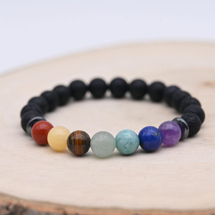 Bracelet Pierre de Lave 7 Chakras