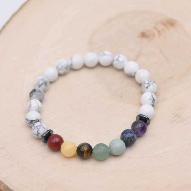 Bracelet Howlite 7 Chakras