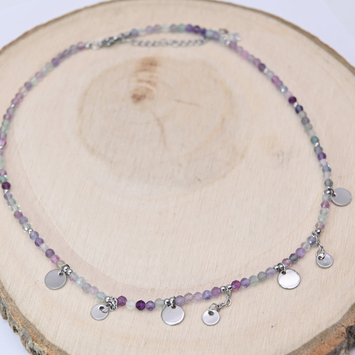 Collier Facetté Fluorite Multicolore