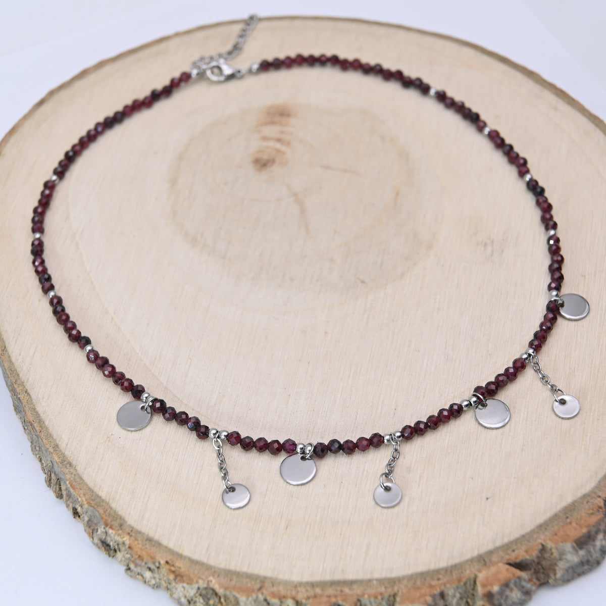 Collier Facetté Grenat