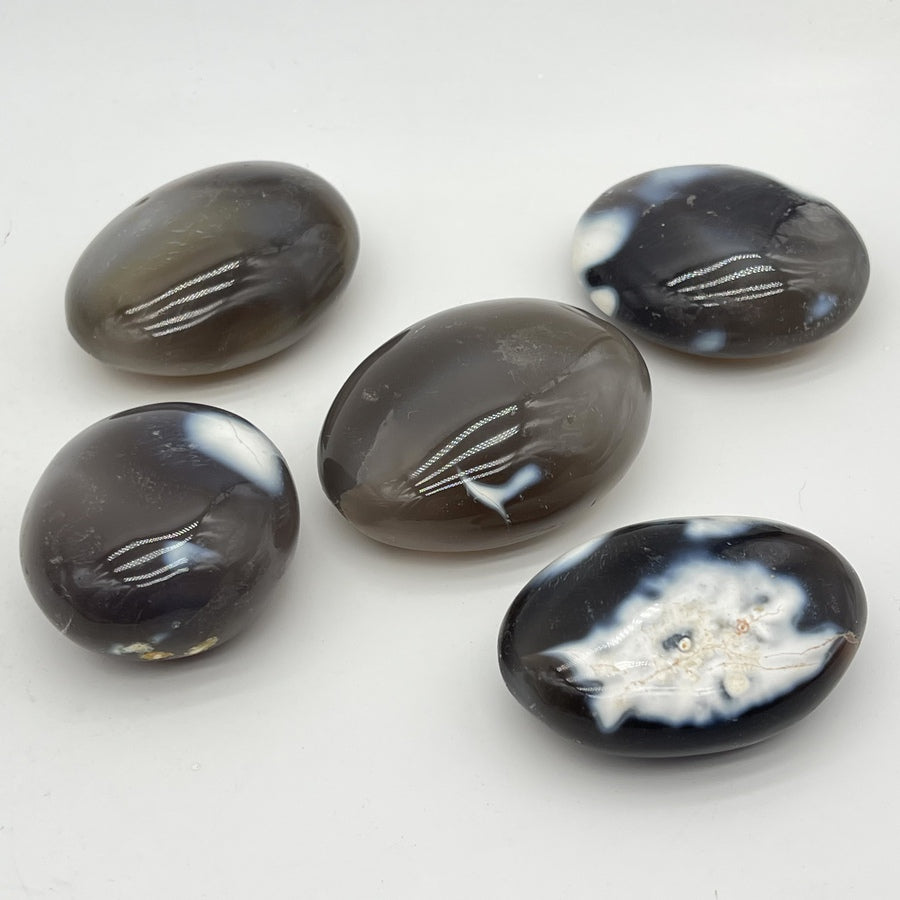 Galet "Ancrage" en Agate Grise