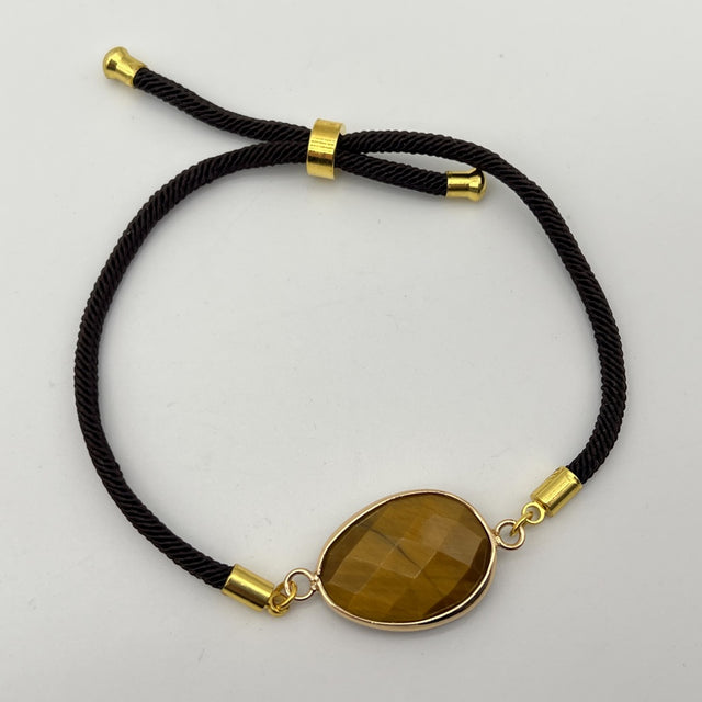 Bracelet Oeil de Tigre "Confiance en Soi" - Style Facetté - Déstockage