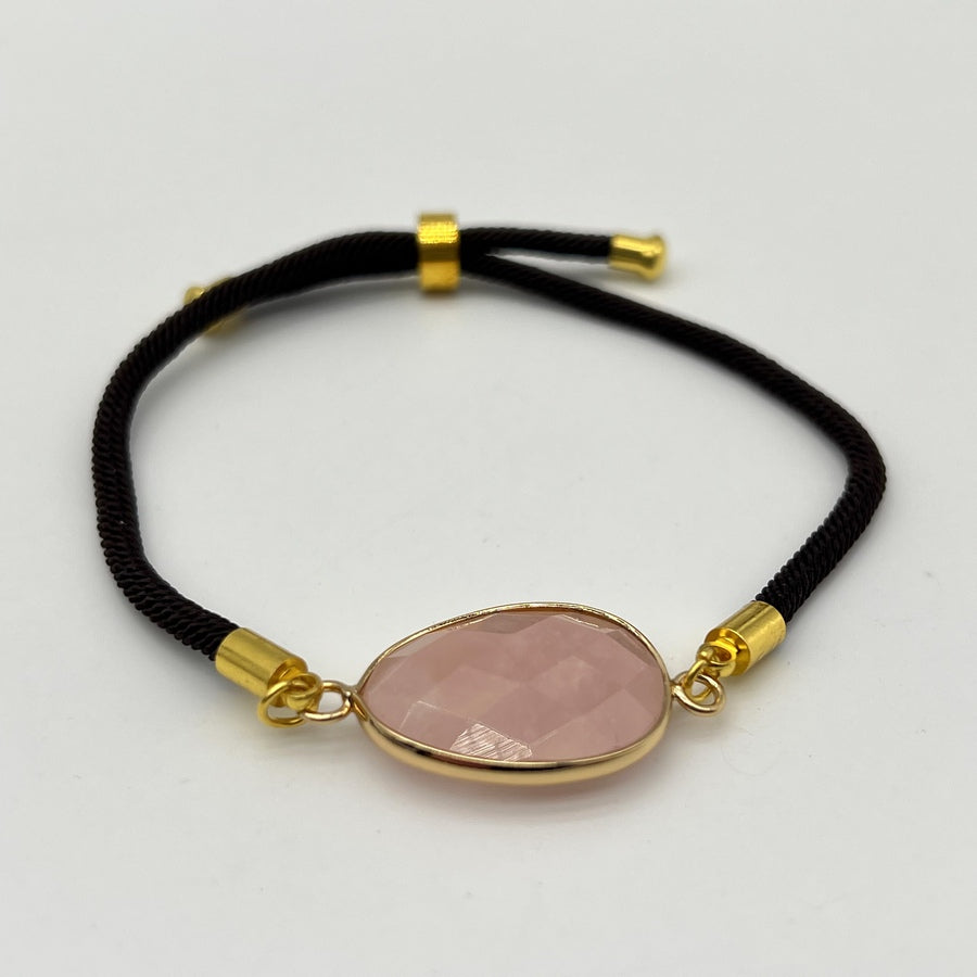 Bracelet Quartz Rose "Amour" - Style Facetté - Déstockage