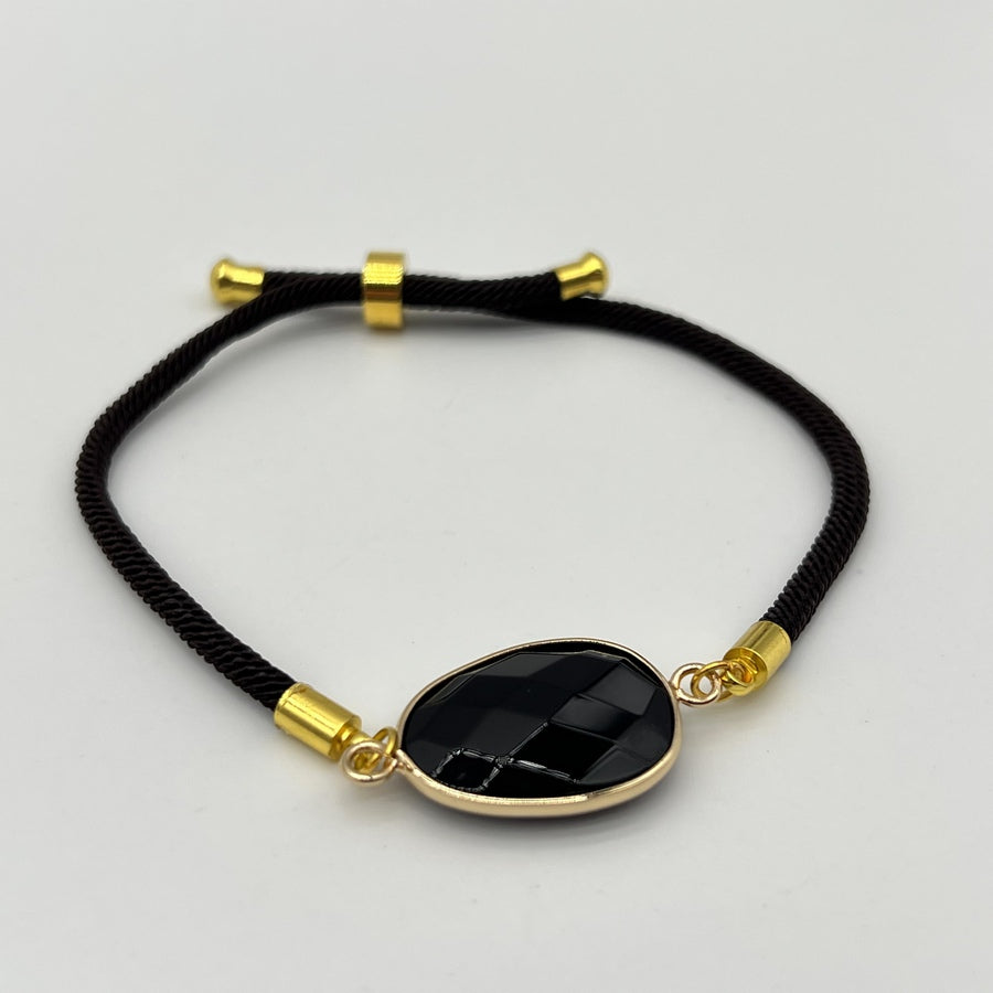 Bracelet Obsidienne "Armure" - Style Facetté - Déstockage