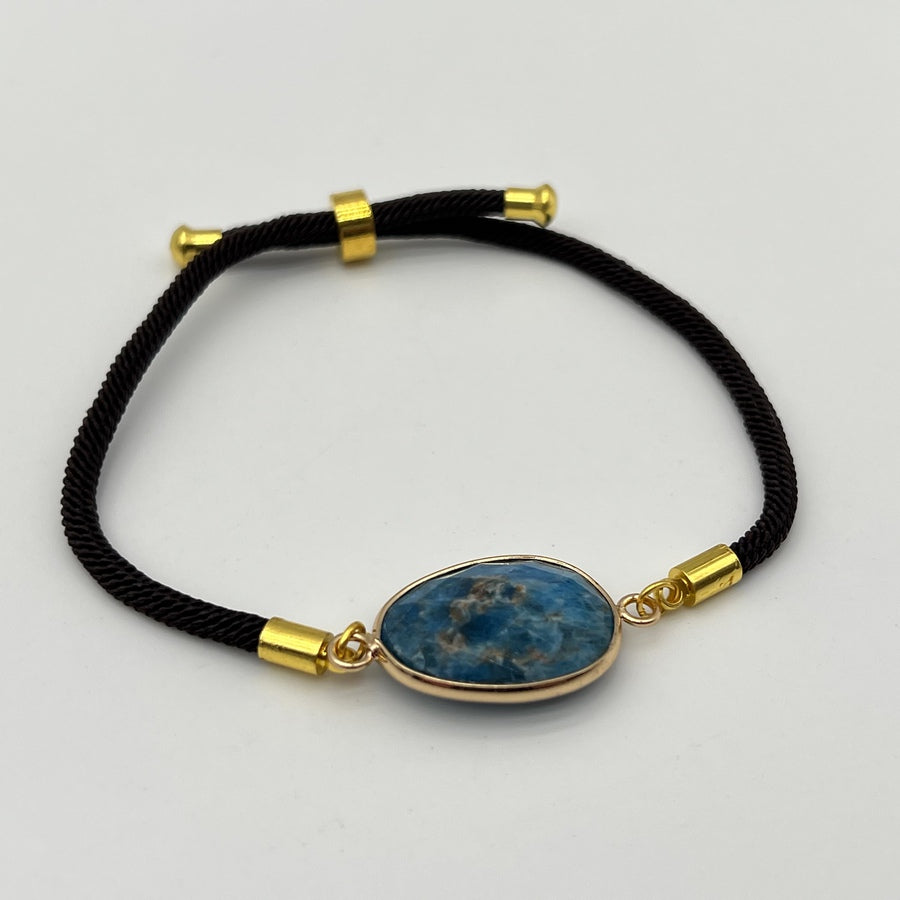 Bracelet Apatite Bleue "Volonté" - Style Facetté - Déstockage