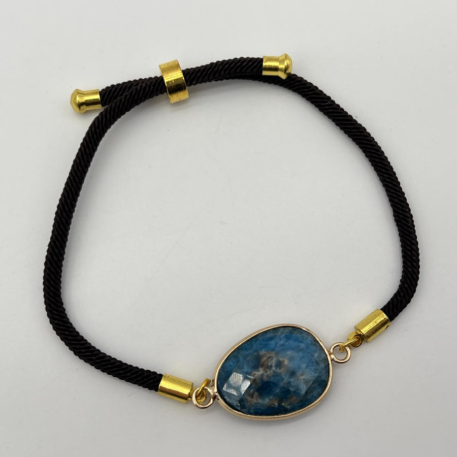 Bracelet Apatite Bleue "Volonté" - Style Facetté - Déstockage