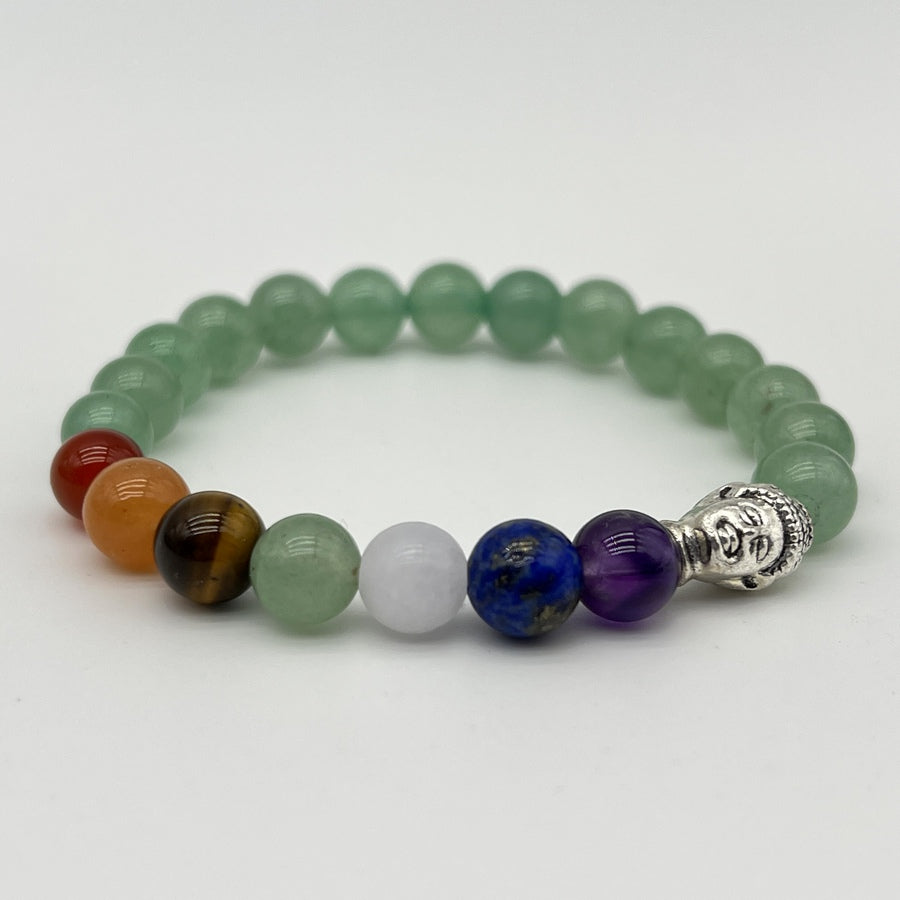 Bracelet 7 Chakras Aventurine Verte - Déstockage