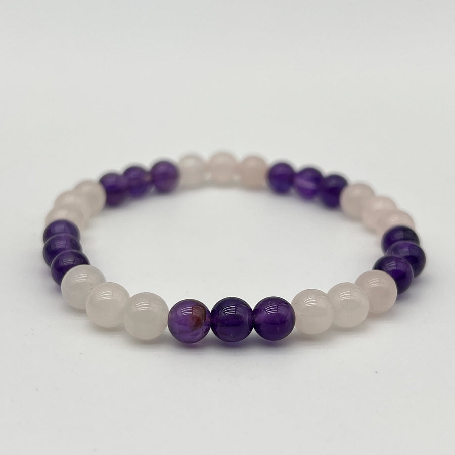 Bracelet Améthyste & Quartz Rose "Douceur" - Déstockage