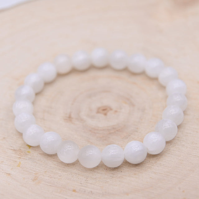 [RARE] Bracelet en Sélénite 8mm "Purification et Harmonie" - Extra