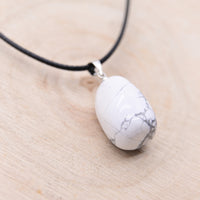 Pendentif Roulé Howlite "Patience"