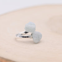 Bague Aigue-Marine Brute "Clarté" - Ajustable