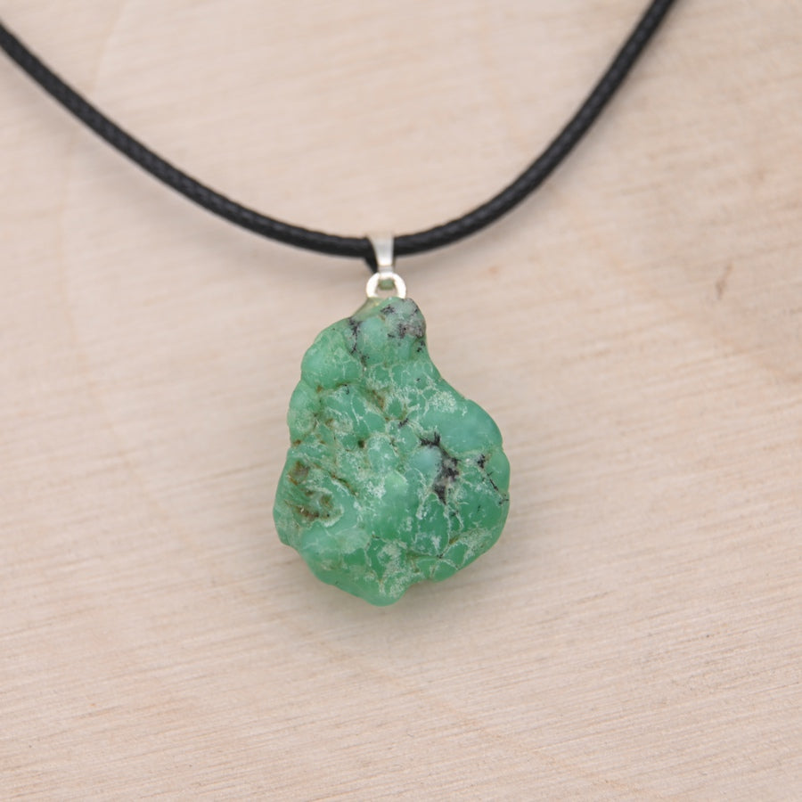 Pendentif Chrysoprase Brute "Renouveau"
