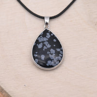 Pendentif Obsidienne Neige "Équilibre"