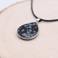 Pendentif Obsidienne Neige "Équilibre"