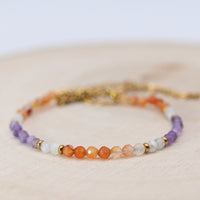 Bracelet Facetté Améthyste - Cornaline & Cristal de Roche