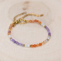 Bracelet Facetté Améthyste - Cornaline & Cristal de Roche