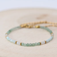 Bracelet Facetté Amazonite, Aventurine Verte & Cristal de Roche