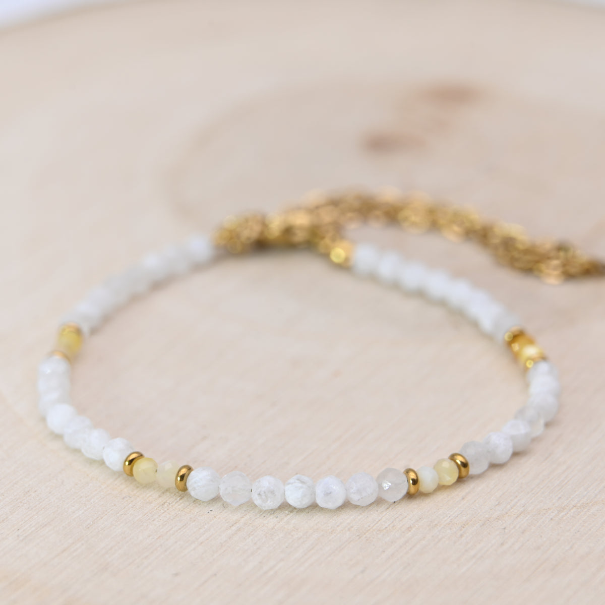 Bracelet Facetté Nacre & Pierre de Lune