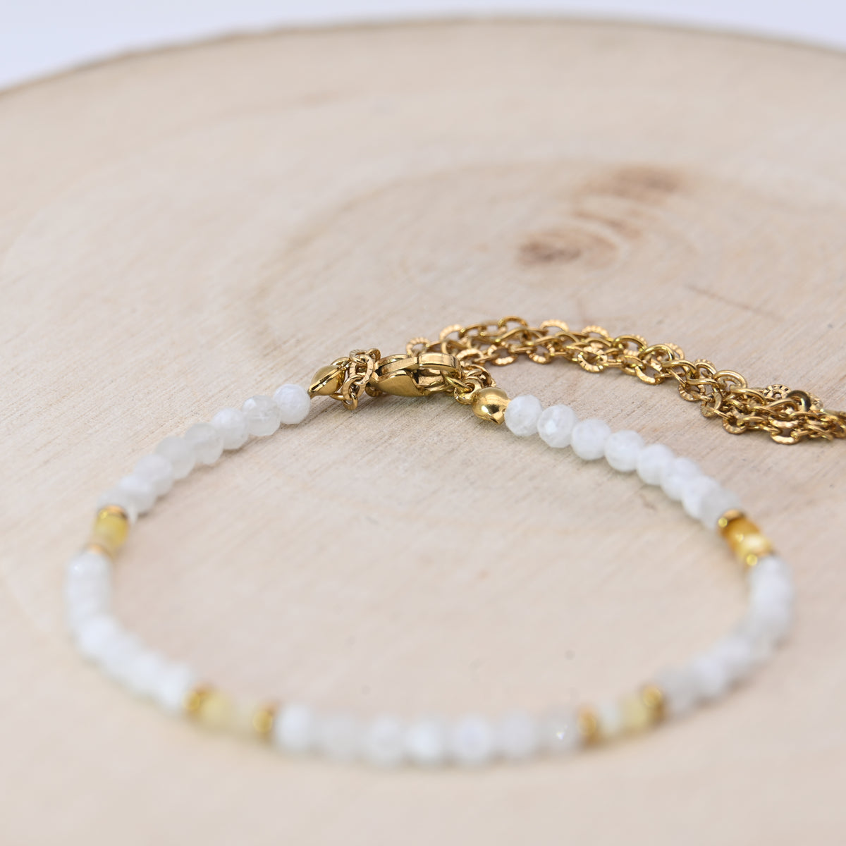 Bracelet Facetté Nacre & Pierre de Lune
