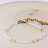 Bracelet Facetté Nacre & Pierre de Lune