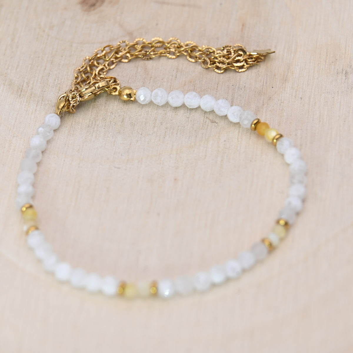 Bracelet Facetté Nacre & Pierre de Lune