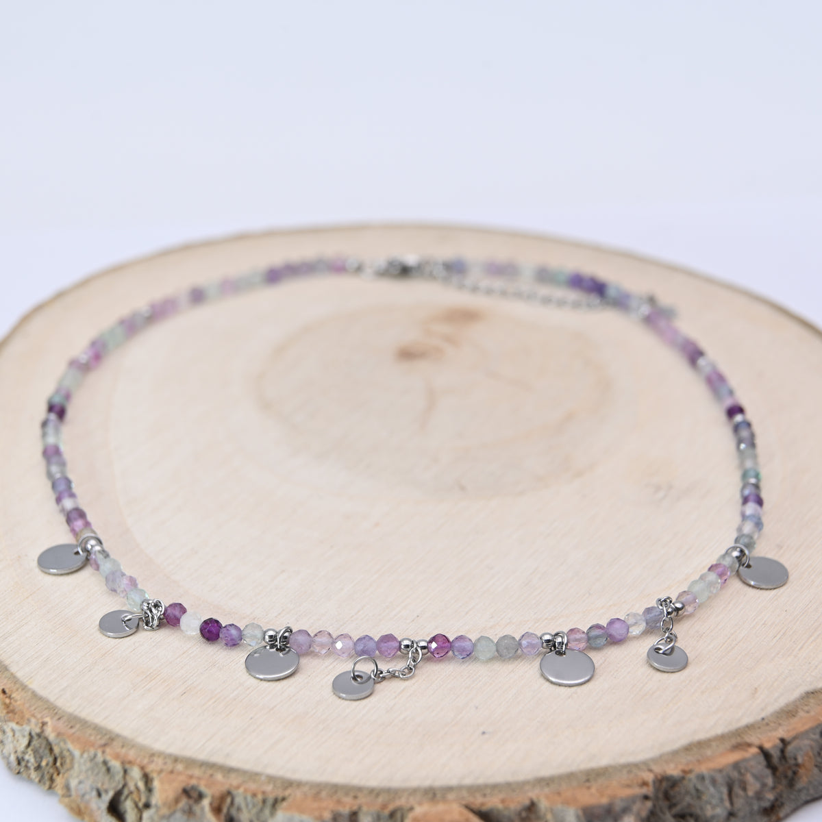 Collier Facetté Fluorite Multicolore