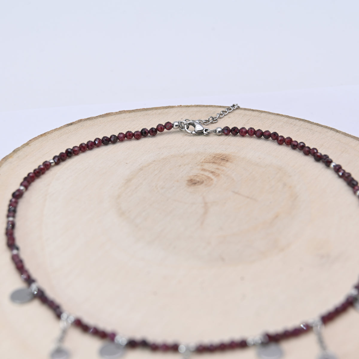 Collier Facetté Grenat