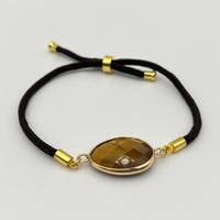 Bracelet Oeil de Tigre "Confiance en Soi" - Style Facetté - Déstockage