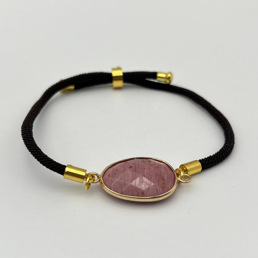 Bracelet Rhodonite "Soutien Emotionnel" - Style Facetté - Déstockage