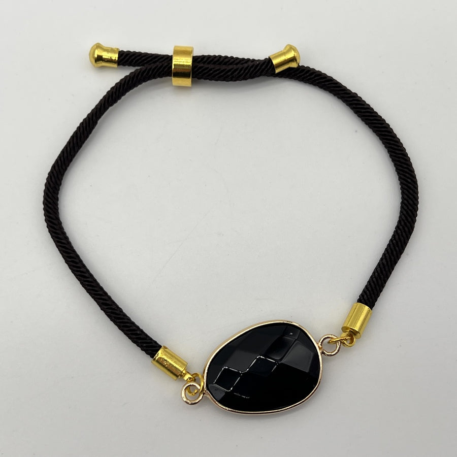 Bracelet Obsidienne "Armure" - Style Facetté - Déstockage