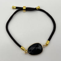 Bracelet Obsidienne "Armure" - Style Facetté - Déstockage