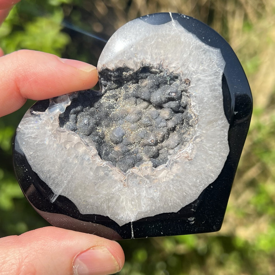 Coeur en Agate Noire - CRAGAT005