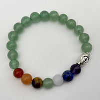 Bracelet 7 Chakras Aventurine Verte - Déstockage