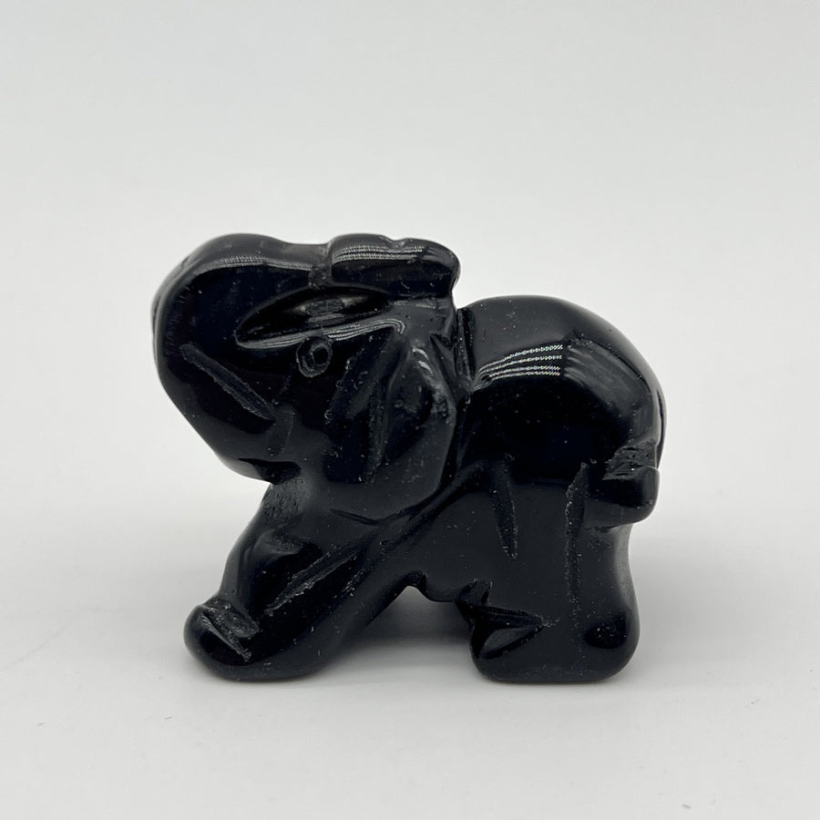 Petit Elephant en Obsidienne "Armure" - Déstockage
