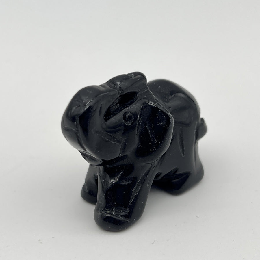 Petit Elephant en Obsidienne "Armure" - Déstockage