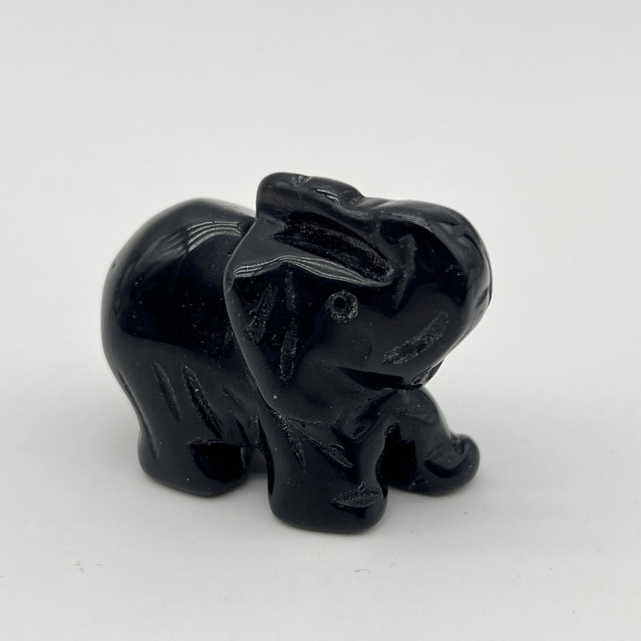 Petit Elephant en Obsidienne "Armure" - Déstockage