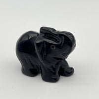 Petit Elephant en Obsidienne "Armure" - Déstockage