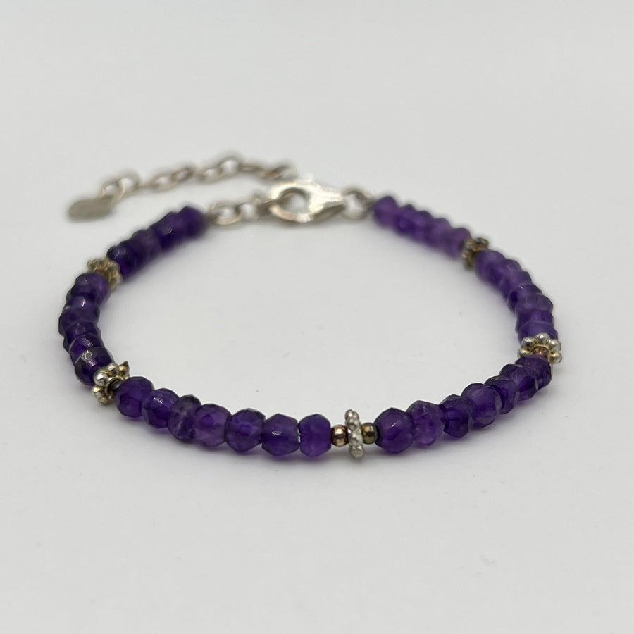 Bracelet Facetté Améthyste "Bonté" - Argent 925 - Déstockage