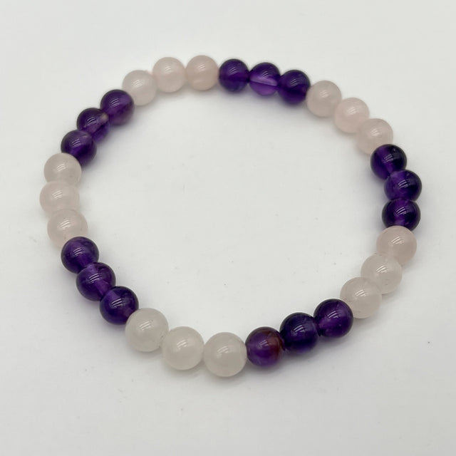 Bracelet Améthyste & Quartz Rose "Douceur" - Déstockage
