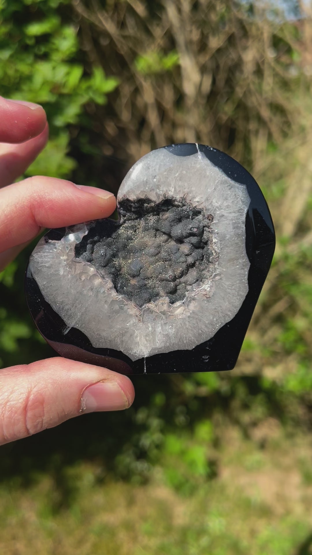 Coeur en Agate Noire - CRAGAT005