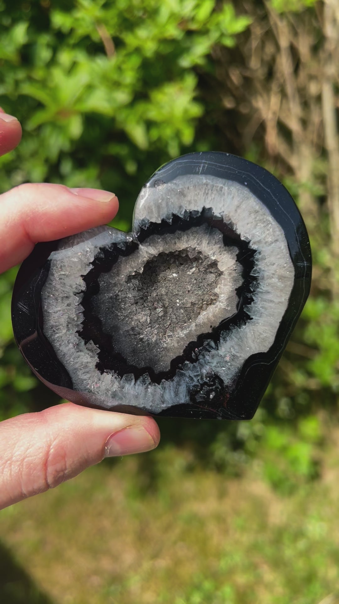 Coeur en Agate Noire - CRAGAT002